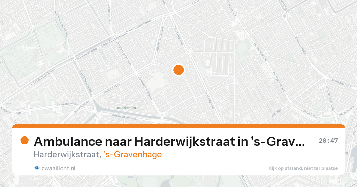 Ambulance naar Harderwijkstraat in 's-Gravenhage — 25 aug 2026