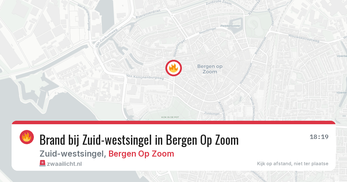 Brand bij Zuid-westsingel in Bergen Op Zoom — 3 mei 2026