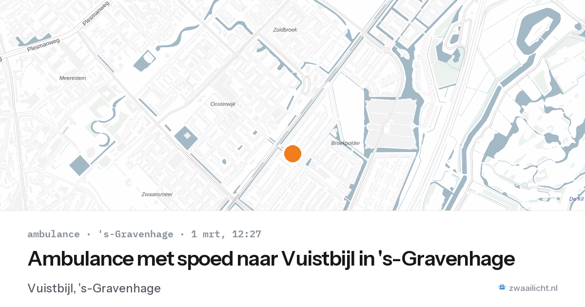 Ambulance met spoed naar Vuistbijl in 's-Gravenhage — 1 mrt 2026
