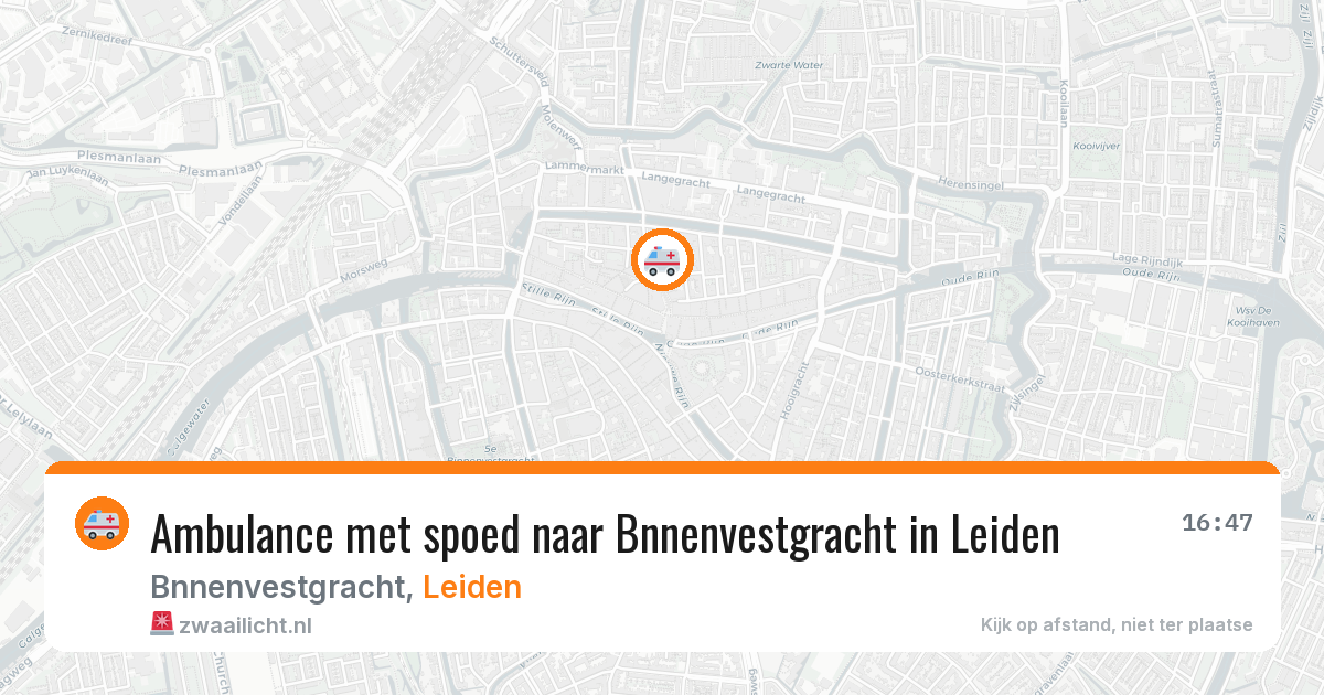 Ambulance met spoed naar Bnnenvestgracht in Leiden — 29 jun 2026