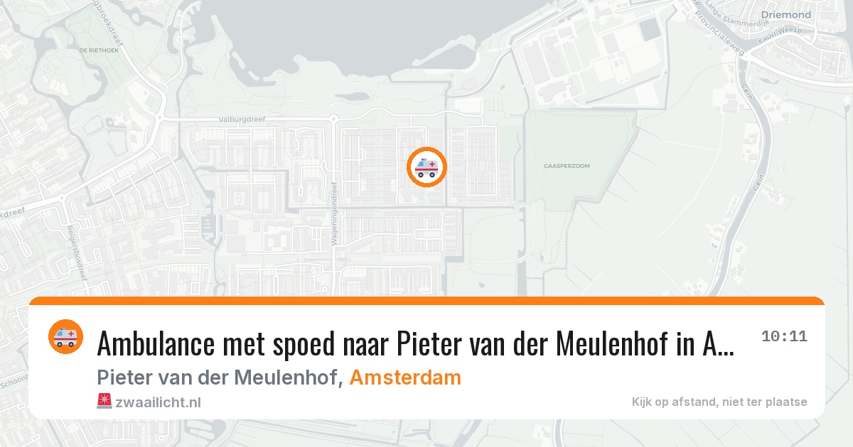 Ambulance met spoed naar Pieter van der Meulenhof in Amsterdam — 7 apr 2026