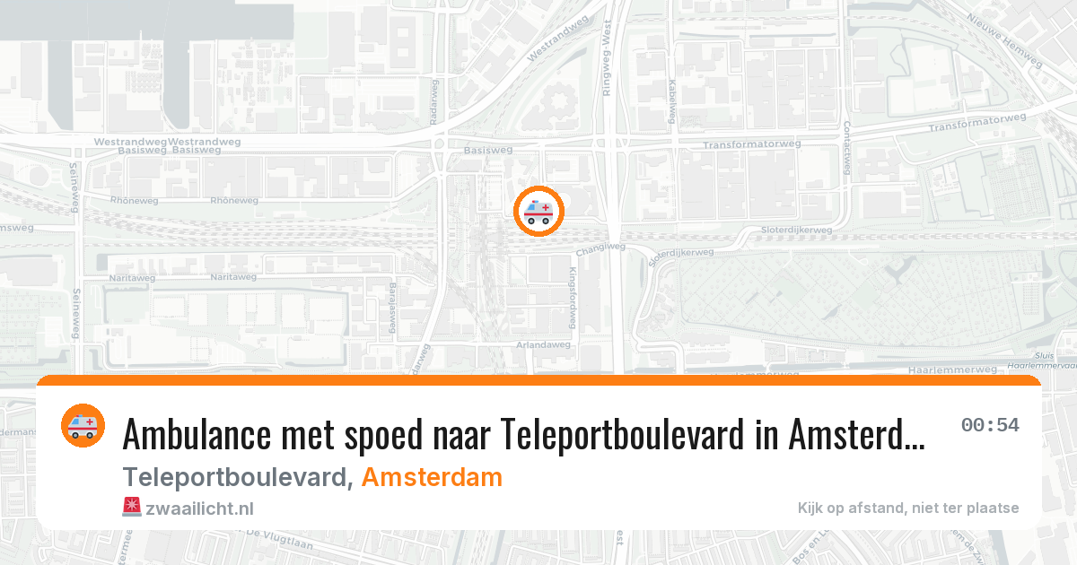 Ambulance met spoed naar Teleportboulevard in Amsterdam — 23 mei 2026