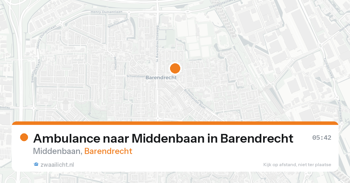 Ambulance naar Middenbaan in Barendrecht — 29 mei 2026