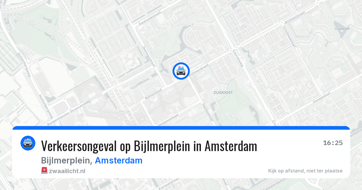 Verkeersongeval op Bijlmerplein in Amsterdam — 8 jul 2026