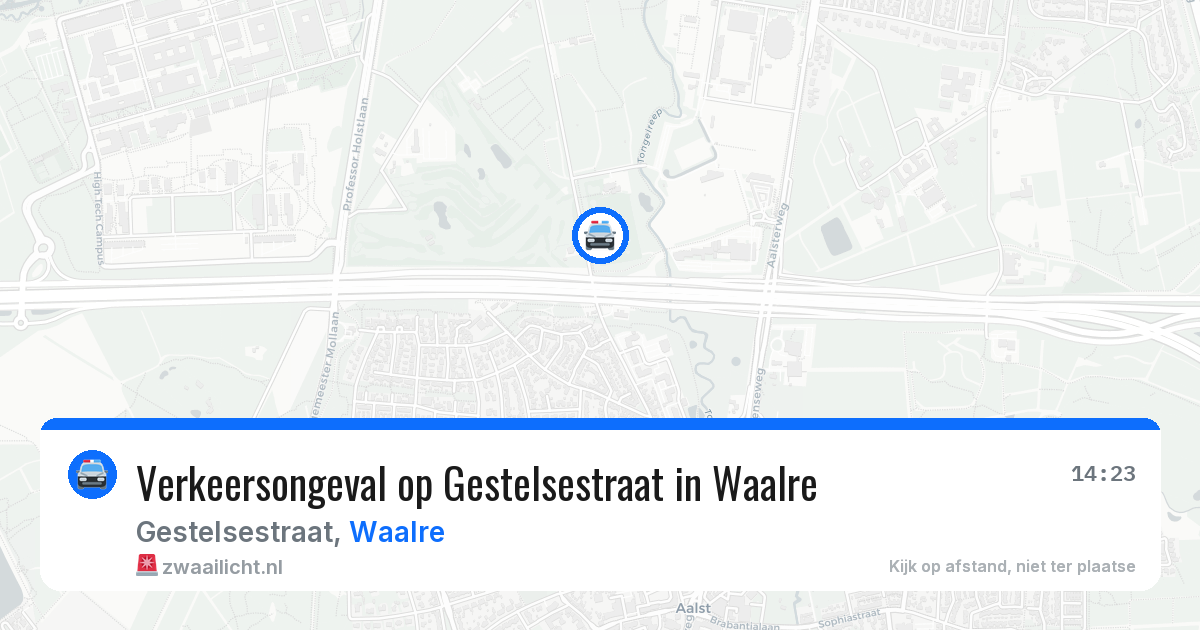 Verkeersongeval op Gestelsestraat in Waalre — 15 mrt 2026