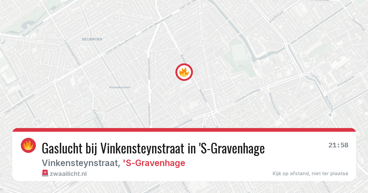 Gaslucht bij Vinkensteynstraat in 'S-Gravenhage — 10 aug 2026