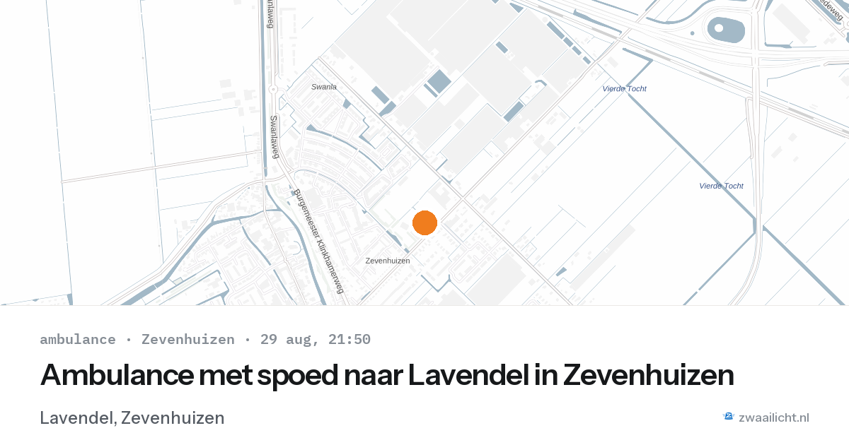 Ambulance met spoed naar Lavendel in Zevenhuizen — 29 aug 2026
