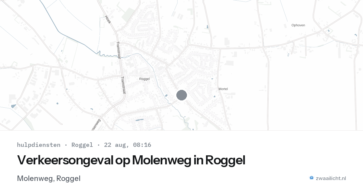 Verkeersongeval op Molenweg in Roggel — 22 aug 2026