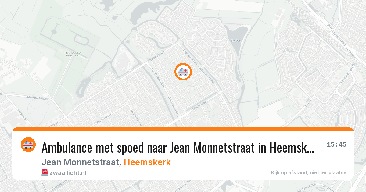 Ambulance met spoed naar Jean Monnetstraat in Heemskerk — 8 aug 2026