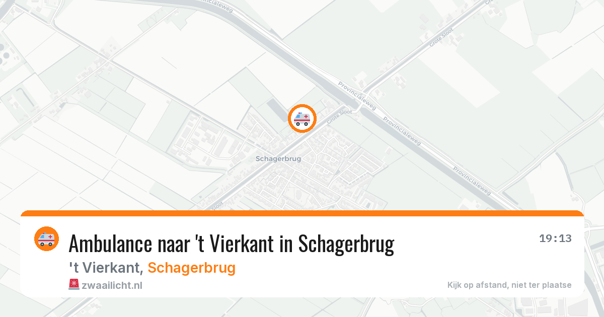Ambulance naar 't Vierkant in Schagerbrug — 18 mei 2026