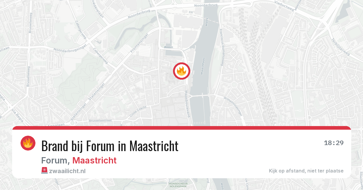 Brand bij Forum in Maastricht — 24 jun 2026