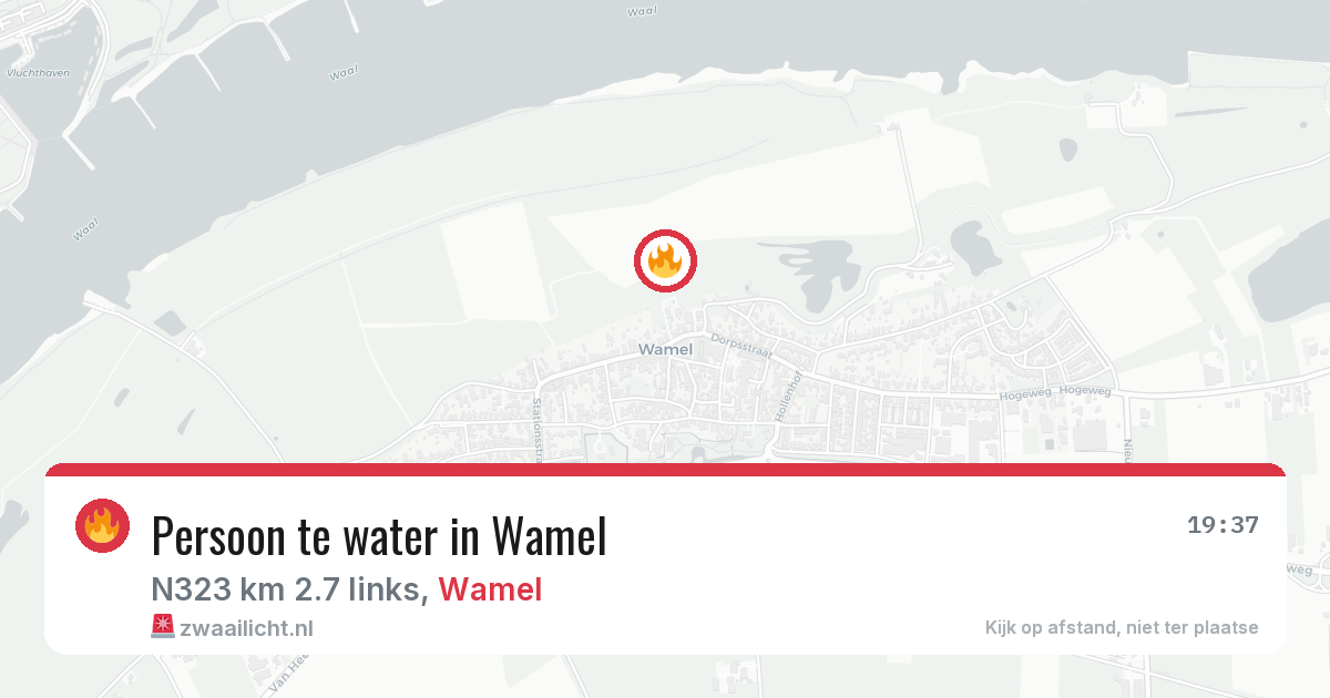 Persoon te water in Wamel — 15 apr 2026