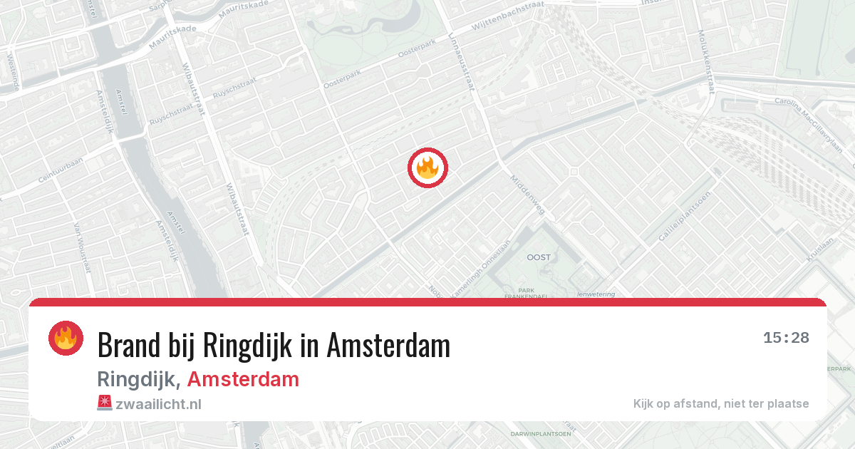 Brand bij Ringdijk in Amsterdam — 5 jun 2026