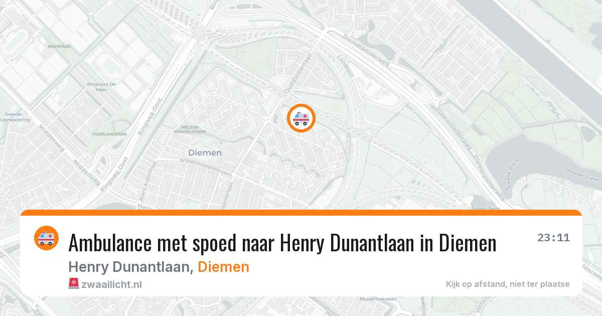 Ambulance met spoed naar Henry Dunantlaan in Diemen — 3 jul 2026