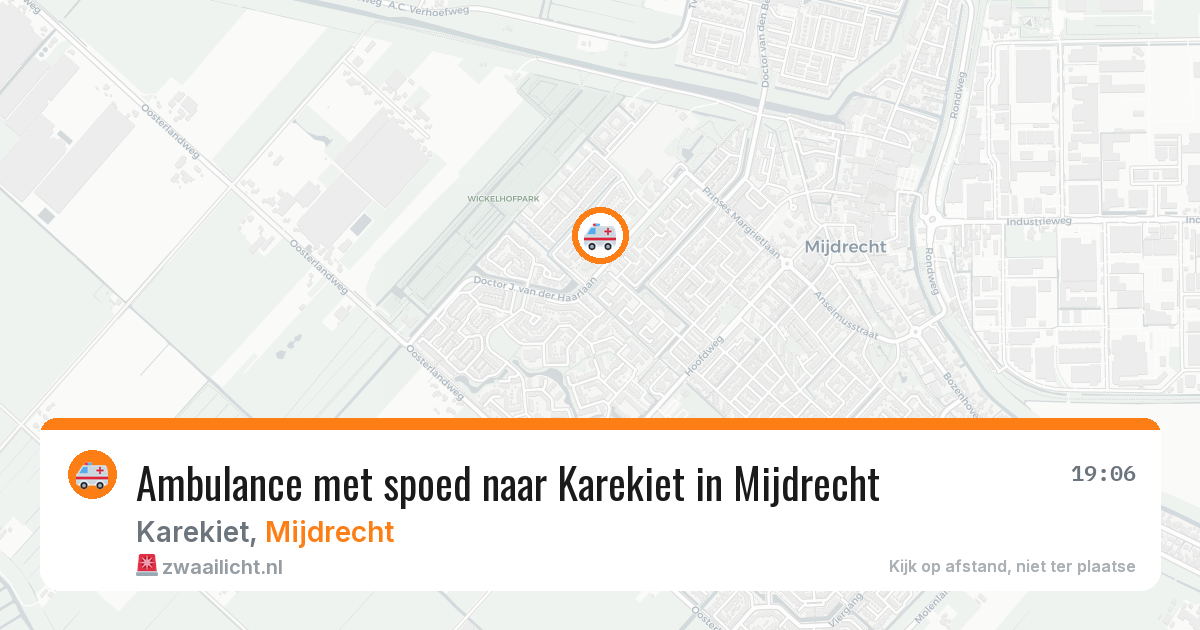 Ambulance met spoed naar Karekiet in Mijdrecht — 4 aug 2026