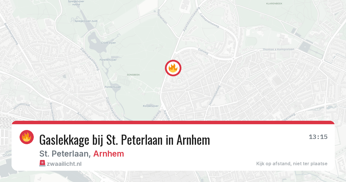 Gaslekkage bij St. Peterlaan in Arnhem — 26 mrt 2026