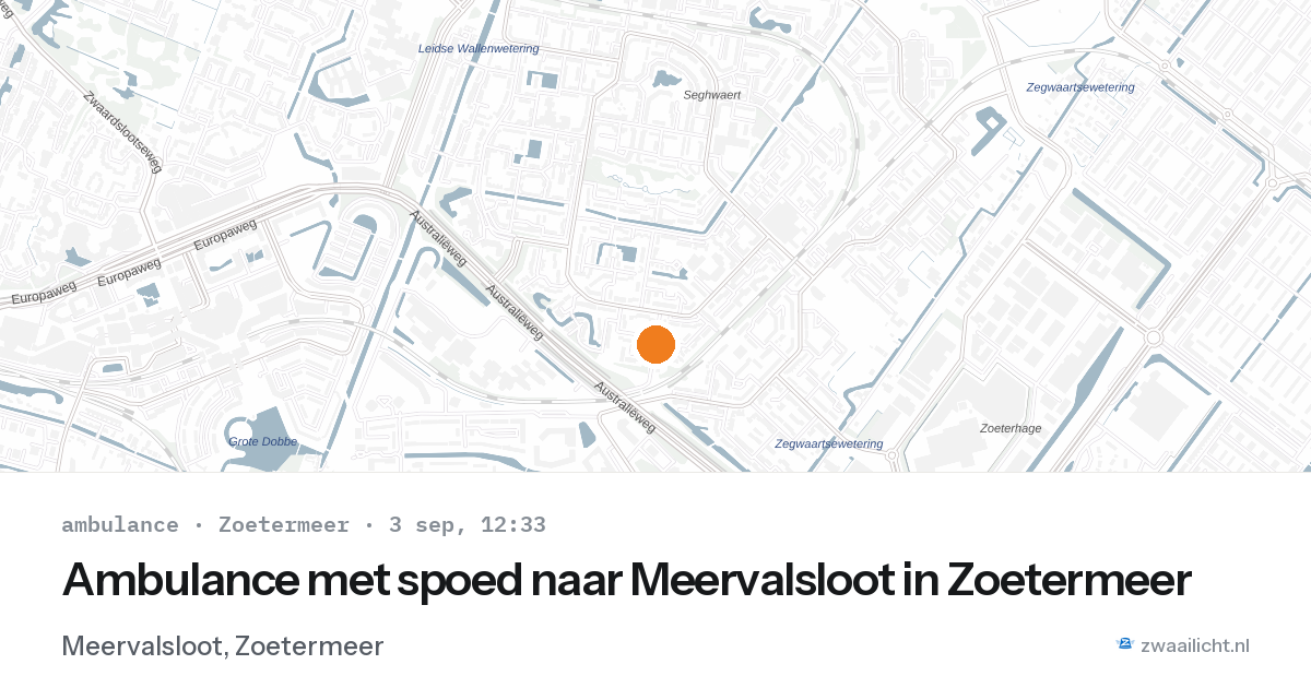 Ambulance met spoed naar Meervalsloot in Zoetermeer — 3 sep 2026