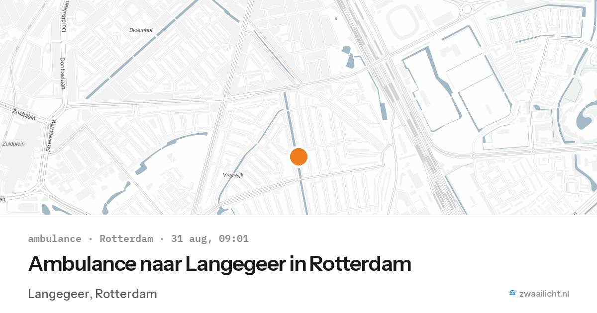 Ambulance naar Langegeer in Rotterdam — 31 aug 2026