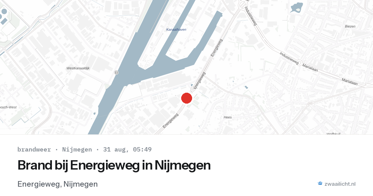 Brand bij Energieweg in Nijmegen — 31 aug 2026