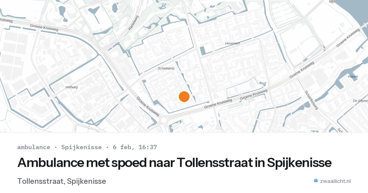 Ambulance met spoed naar Tollensstraat in Spijkenisse — 6 feb 2026