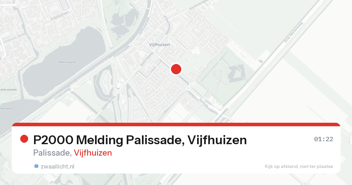 P2000 Melding Palissade, Vijfhuizen — 8 feb 2026