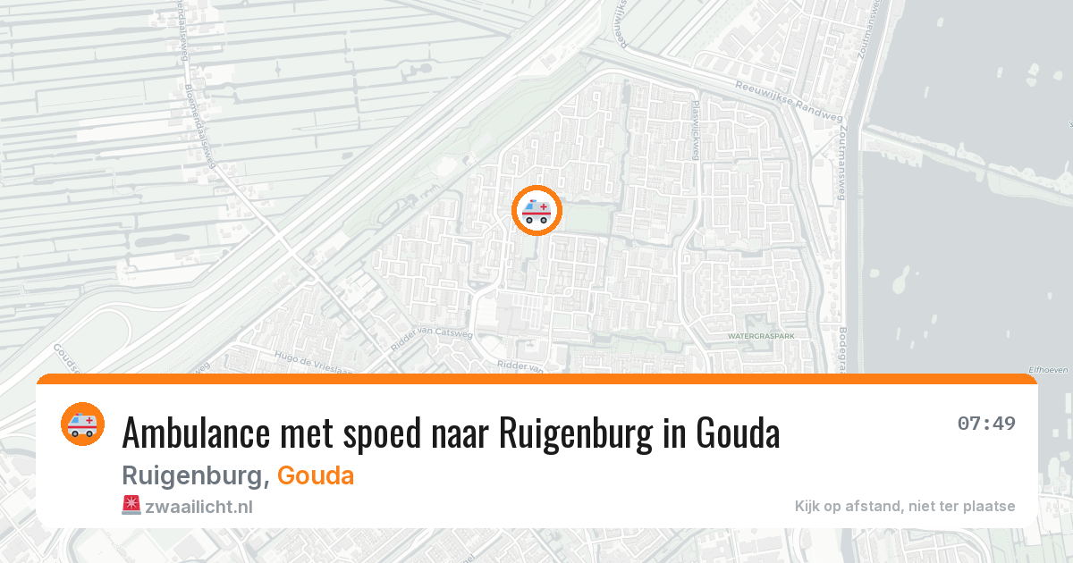 Ambulance met spoed naar Ruigenburg in Gouda — 9 aug 2026