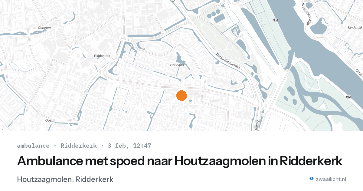 Ambulance met spoed naar Houtzaagmolen in Ridderkerk — 3 feb 2026