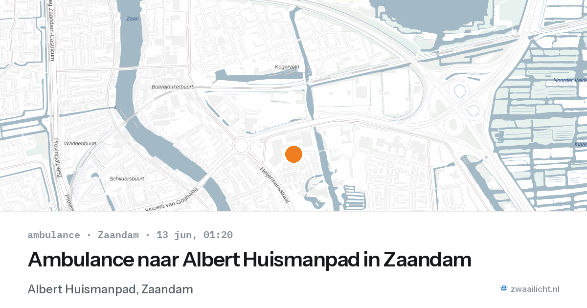 Ambulance naar Albert Huismanpad in Zaandam — 12 jun 2026