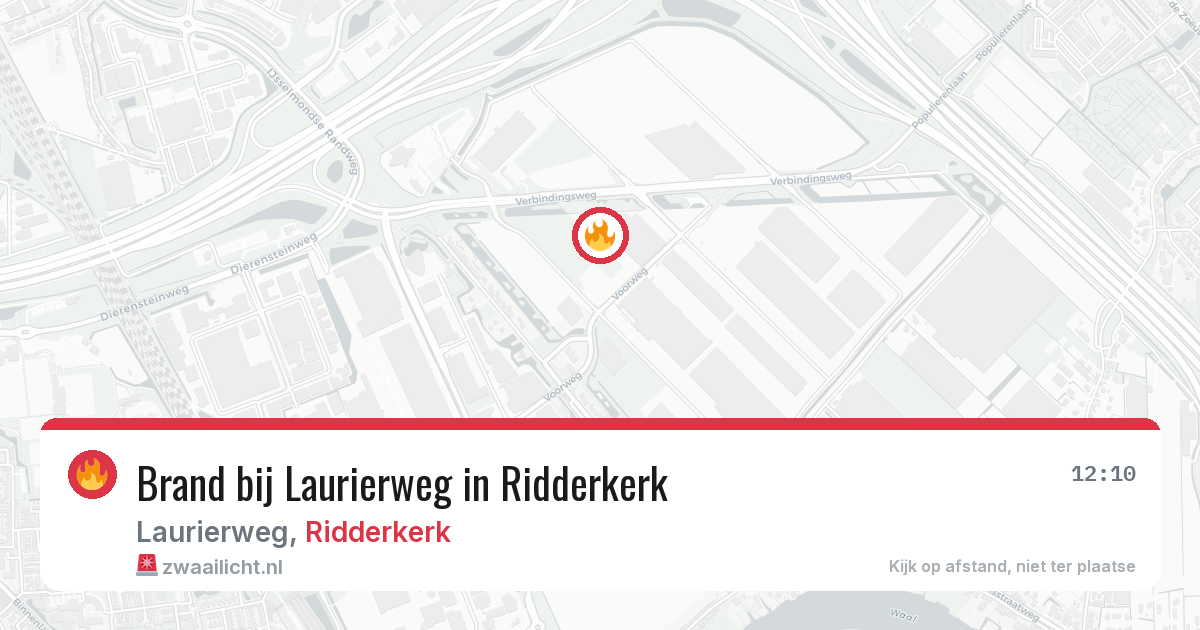 Brand bij Laurierweg in Ridderkerk — 31 jul 2026