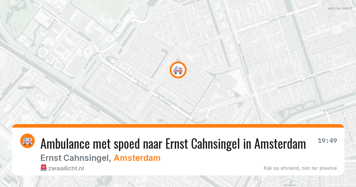 Ambulance met spoed naar Ernst Cahnsingel in Amsterdam — 21 mei 2026