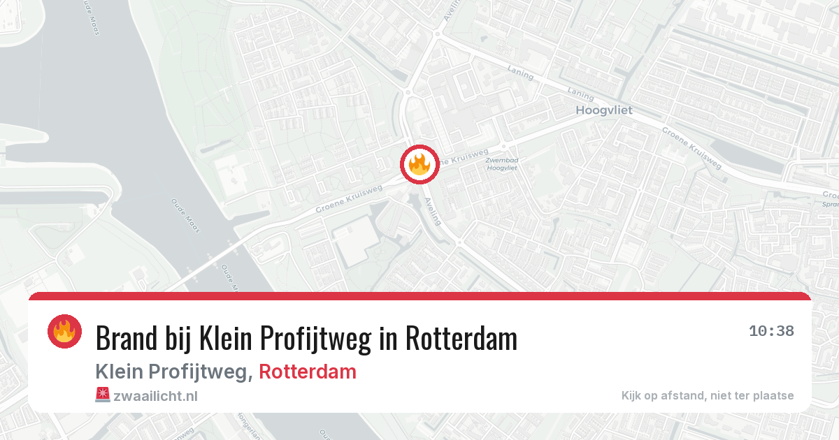 Brand bij Klein Profijtweg in Rotterdam — 10 mei 2026