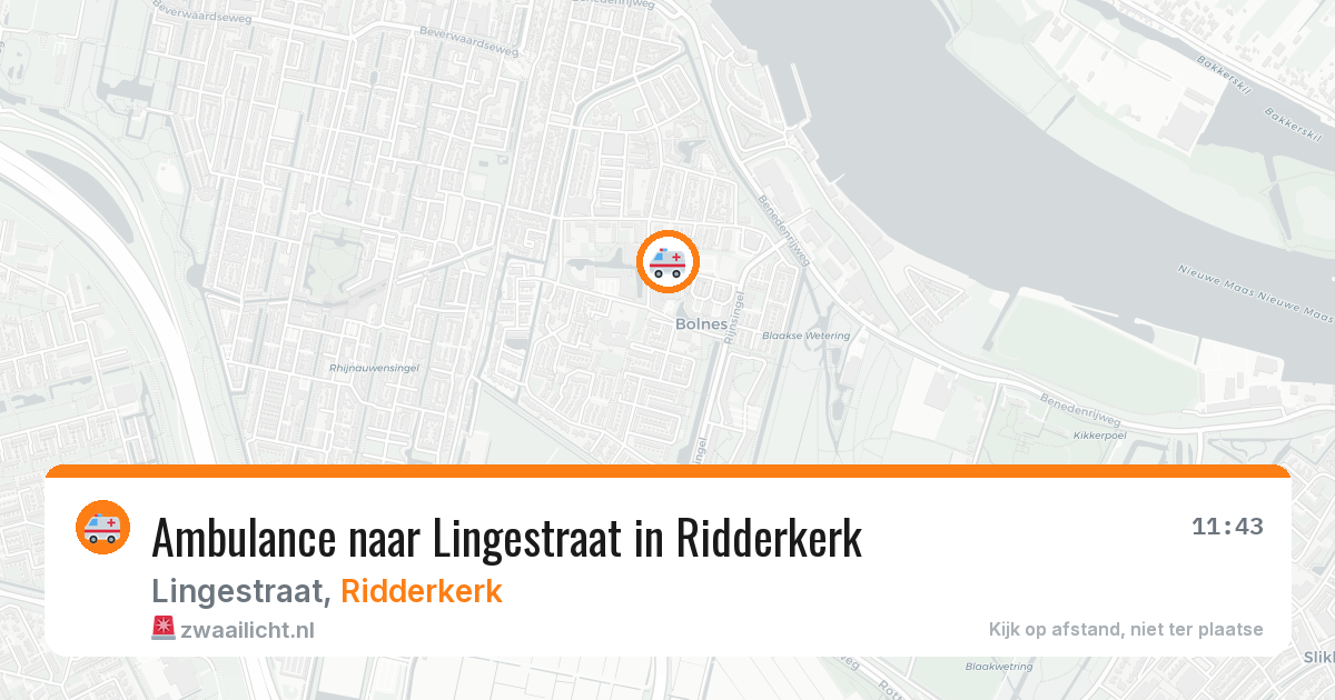 Ambulance naar Lingestraat in Ridderkerk — 9 aug 2026