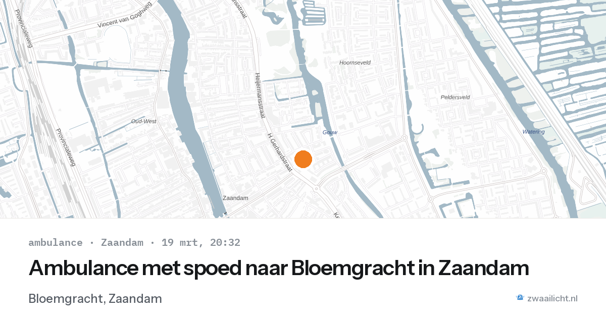 Ambulance met spoed naar Bloemgracht in Zaandam — 19 mrt 2026