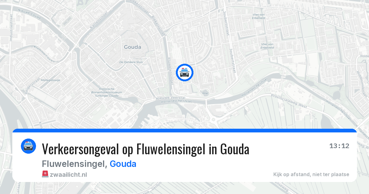 Verkeersongeval op Fluwelensingel in Gouda — 26 jul 2026
