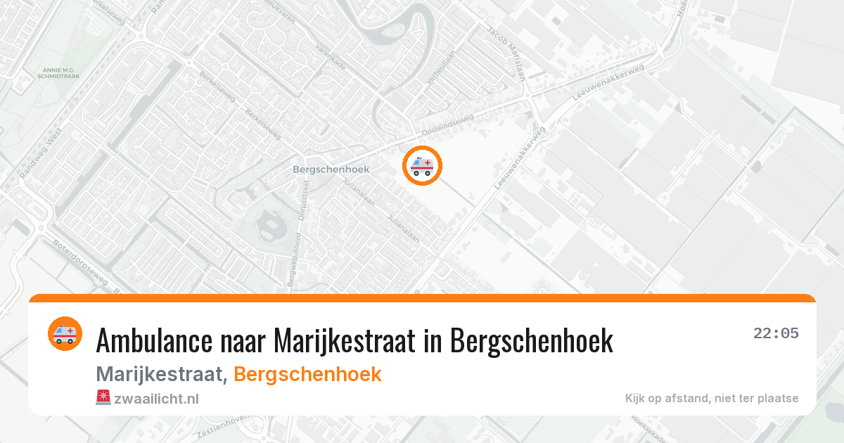 Ambulance naar Marijkestraat in Bergschenhoek — 19 mei 2026
