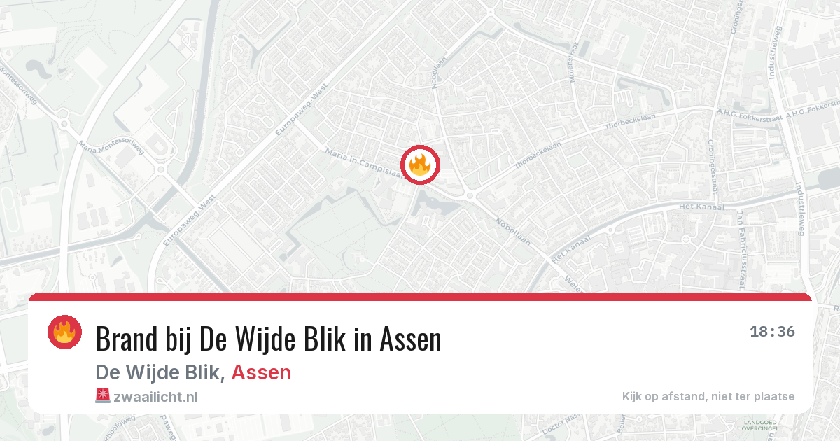 Brand bij De Wijde Blik in Assen — 5 aug 2026