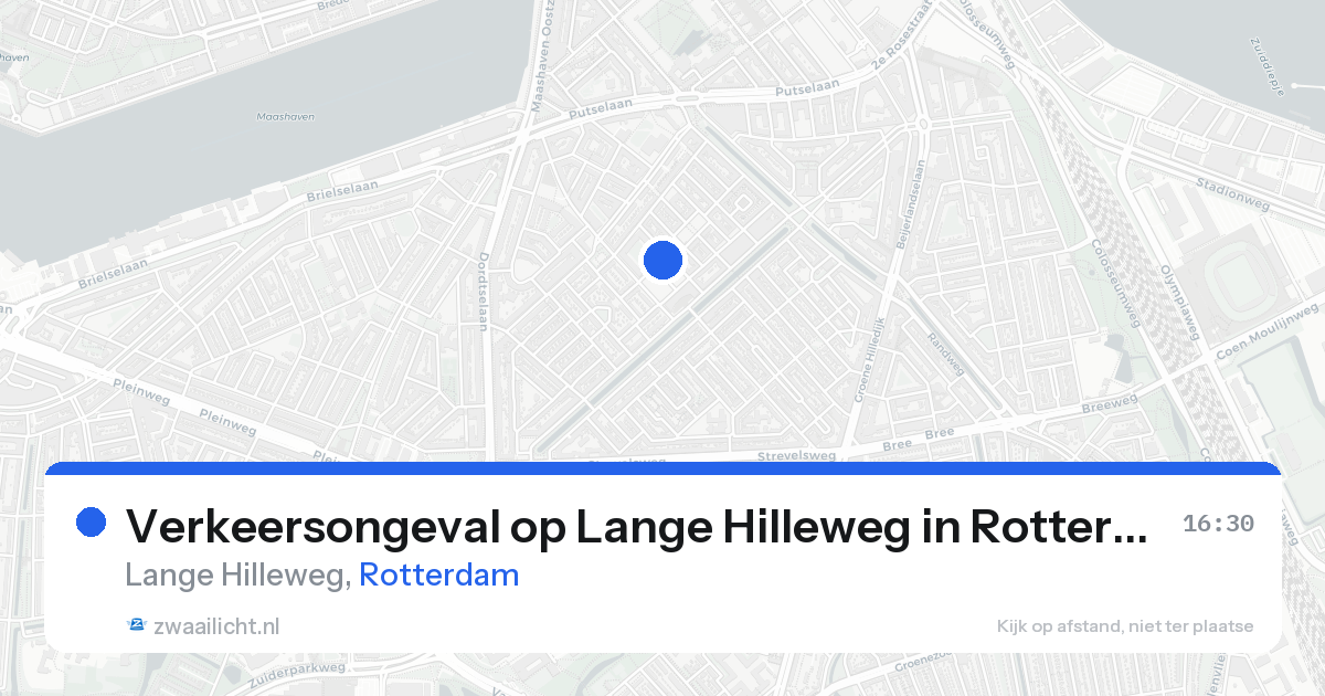 Verkeersongeval op Lange Hilleweg in Rotterdam — 24 aug 2026