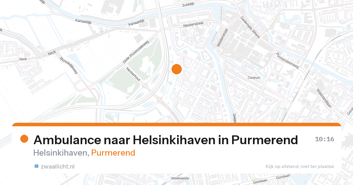 Ambulance naar Helsinkihaven in Purmerend — 20 jul 2026