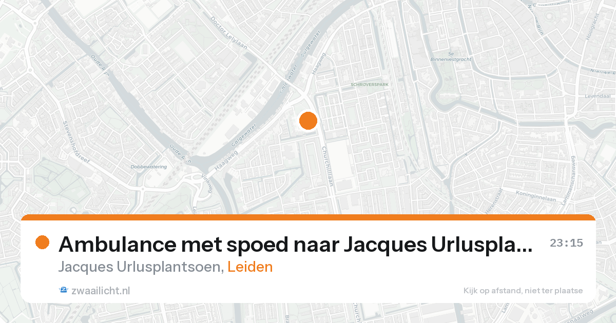 Ambulance met spoed naar Jacques Urlusplantsoen in Leiden — 25 aug 2026