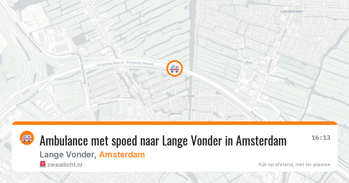 Ambulance met spoed naar Lange Vonder in Amsterdam — 24 jul 2026