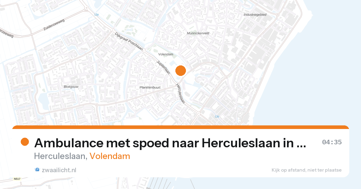 Ambulance met spoed naar Herculeslaan in Volendam — 16 jun 2026
