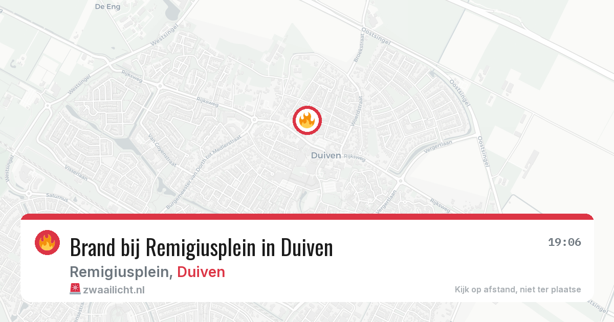 Brand bij Remigiusplein in Duiven — 25 jun 2026