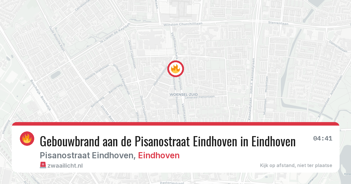 Gebouwbrand aan de Pisanostraat Eindhoven in Eindhoven — 28 jul 2026