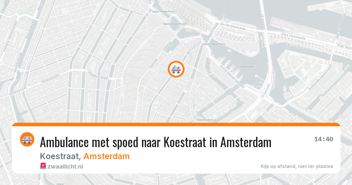 Ambulance met spoed naar Koestraat in Amsterdam — 7 mei 2026