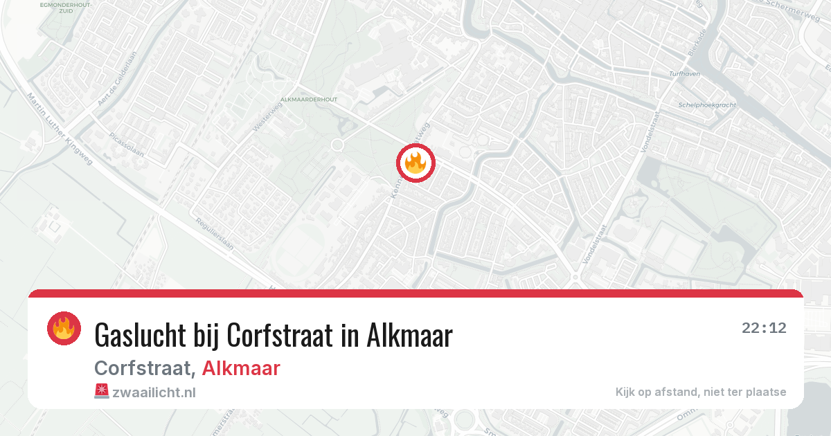 Gaslucht bij Corfstraat in Alkmaar — 28 jul 2026