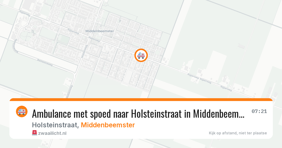Ambulance met spoed naar Holsteinstraat in Middenbeemster — 8 aug 2026