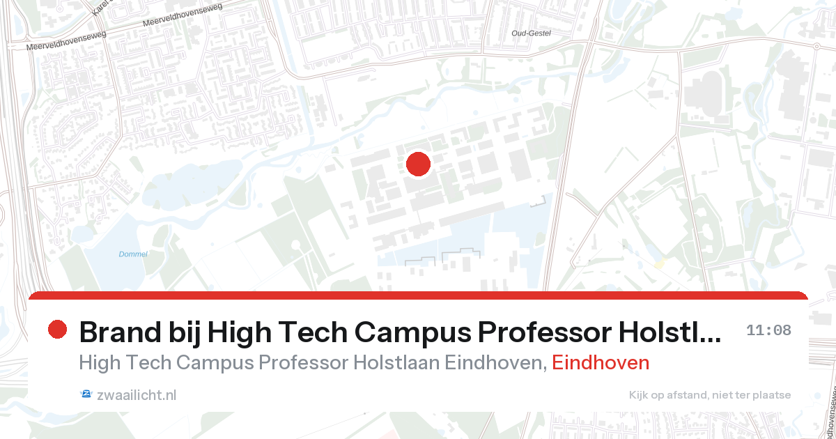 Brand bij High Tech Campus Professor Holstlaan Eindhoven in Eindhoven — 26 aug 2026