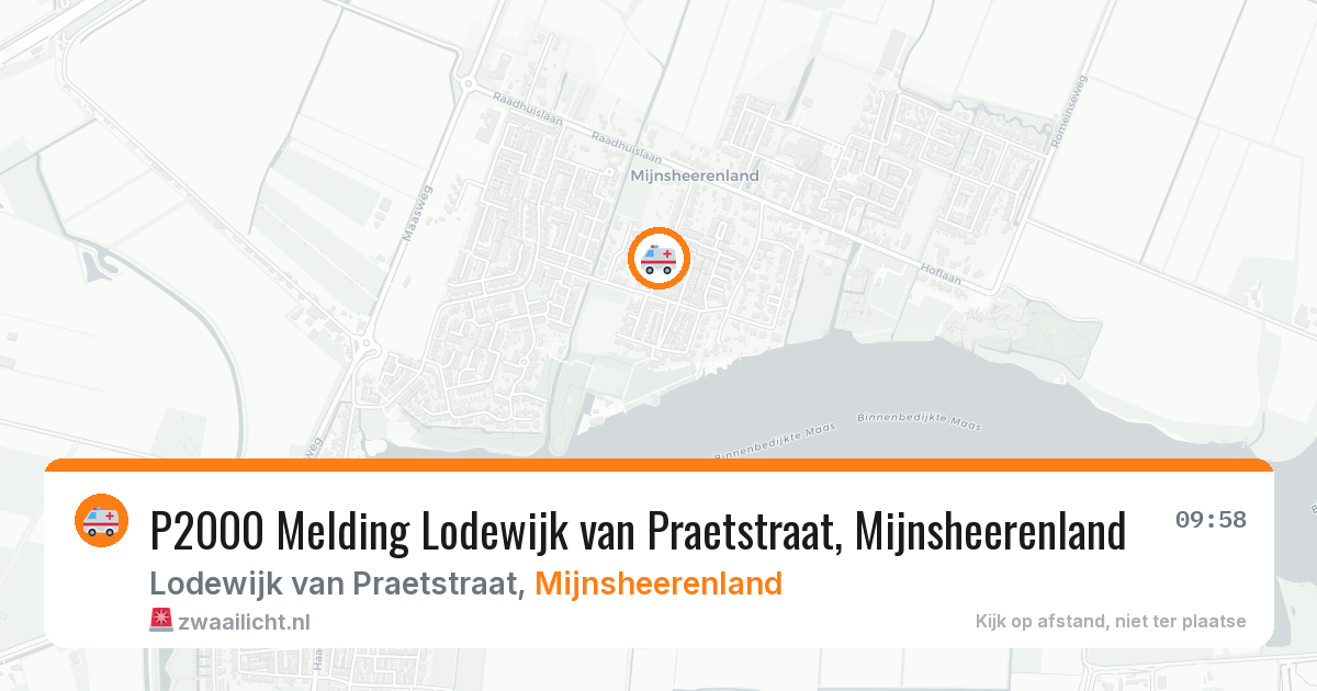 P2000 Melding Lodewijk van Praetstraat, Mijnsheerenland — 27 feb 2026