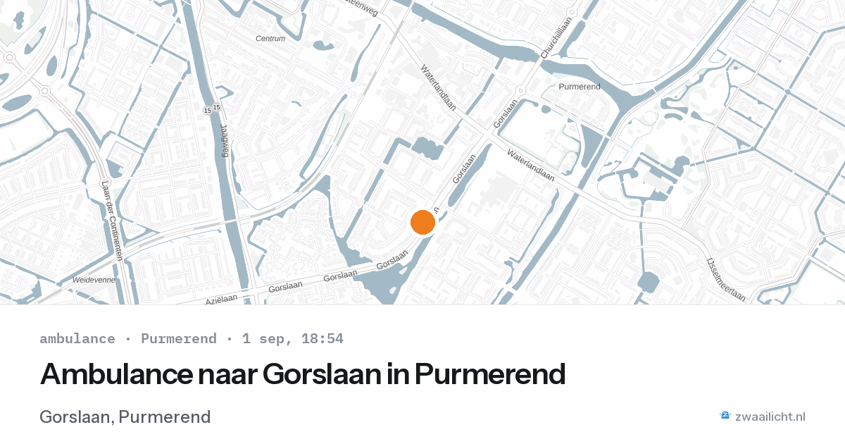 Ambulance naar Gorslaan in Purmerend — 1 sep 2026