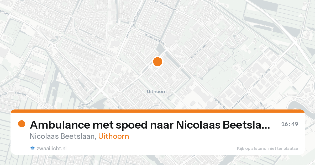 Ambulance met spoed naar Nicolaas Beetslaan in Uithoorn — 20 aug 2026